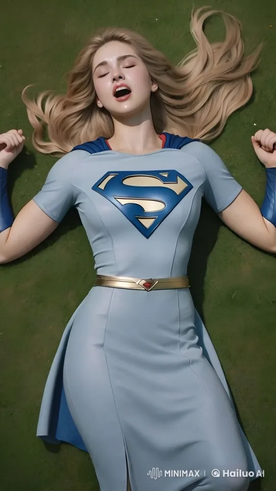 Supergirl Relaxing on Grass in Live2D Animation – AI Generated Video | Hailuo AI