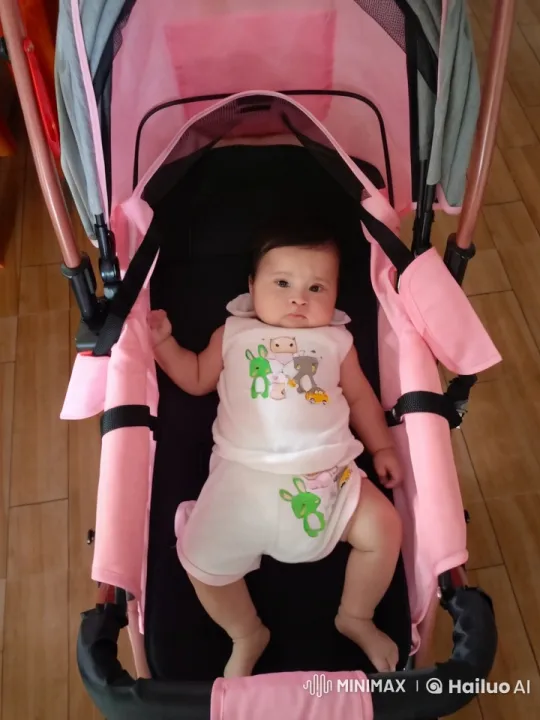 Baby's Playful Kung Fu Dance in Pink Stroller – AI Generated Video | Hailuo AI
