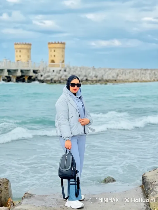Historic Shoreline with Gentle Waves and Person – AI Generated Video | Hailuo AI