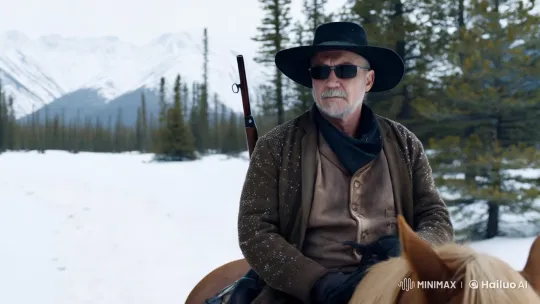 Cowboy in Winter Wonderland: A Blend of Beauty and Determination – AI Generated Video | Hailuo AI