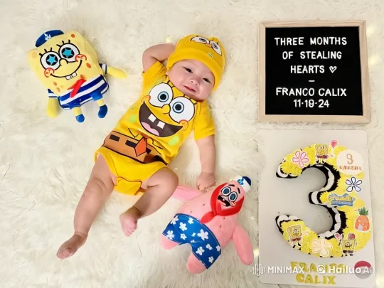 Infant Celebrates 3 Months in SpongeBob-Themed Animated Video – AI Generated Video | Hailuo AI