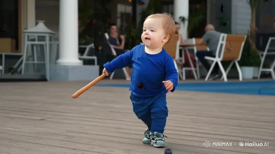Baby Demonstrates Kung Fu Moves in Dance – AI Generated Video | Hailuo AI