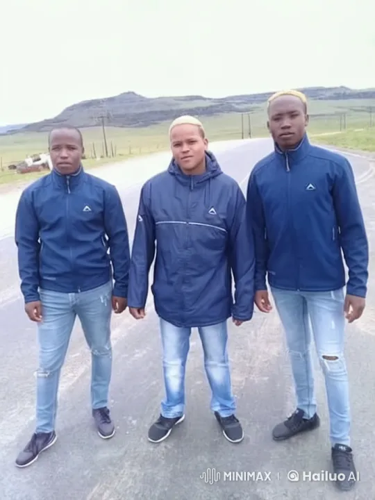 Three Men in Blue Jackets on an Empty Road – AI Generated Video | Hailuo AI