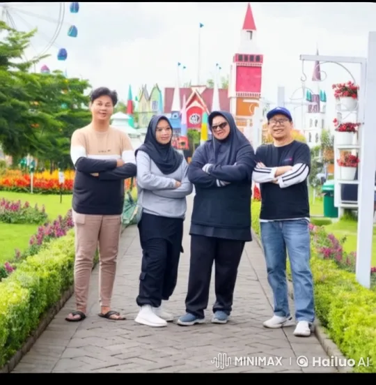 Live2D Kungfu Performance in Amusement Park Setting – AI Generated Video | Hailuo AI