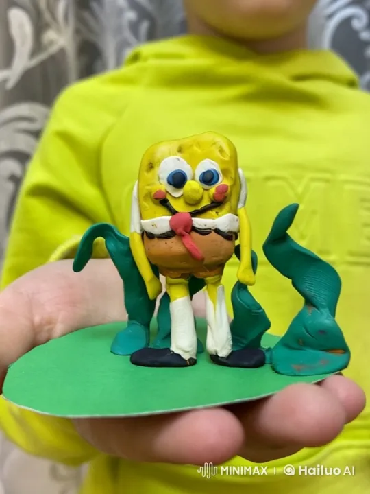 Plasticine SpongeBob Comes Alive in Live2D Animation – AI Generated Video | Hailuo AI
