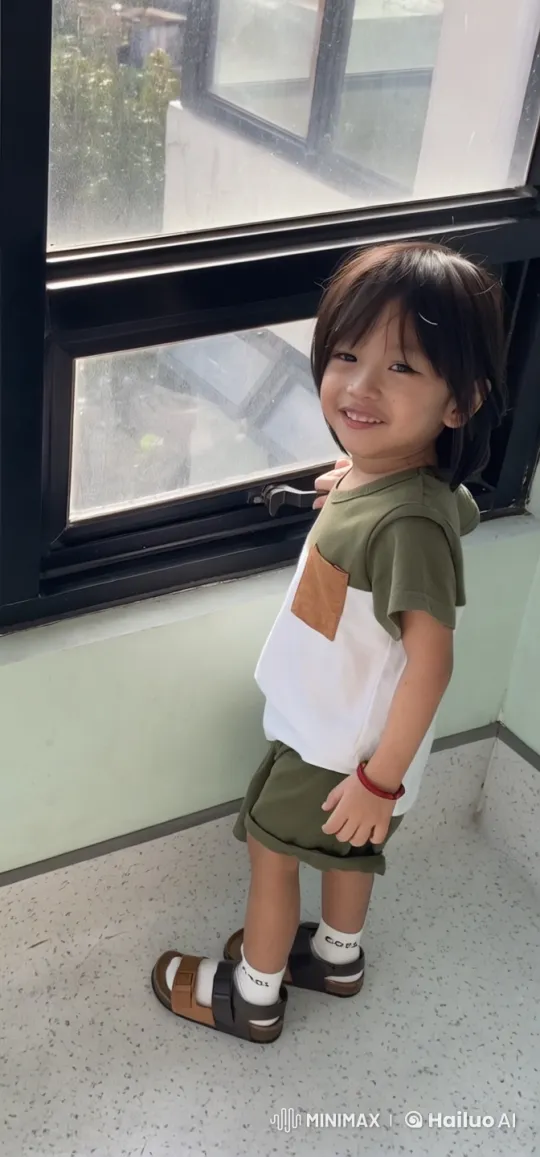 Child Enjoys Playful Actions by Window in Live2D Animation – AI Generated Video | Hailuo AI
