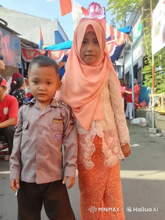 Young Boy and Woman Perform Kungfu at Festive Street Festival – AI Generated Video | Hailuo AI