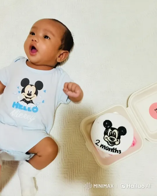 Baby Celebrates 2 Months with Mickey Cake and Dance – AI Generated Video | Hailuo AI