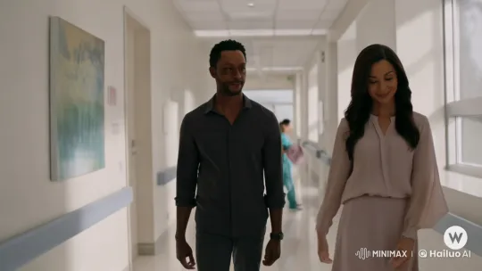 Hospital Corridor: Peaceful Walk of Three Characters – AI Generated Video | Hailuo AI