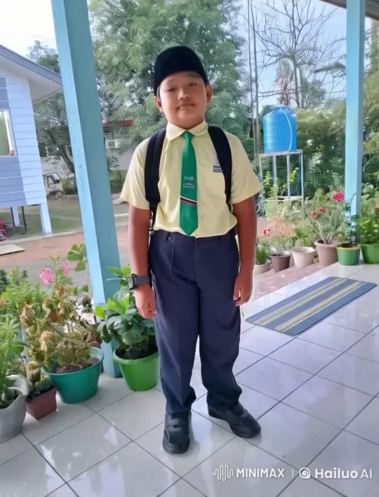 Schoolboy Prepares for Day in Peaceful Morning Setting – AI Generated Video | Hailuo AI