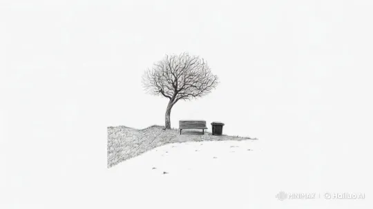 Seamless Loop of Wavy-Branced Tree Near Bench and Bin – AI Generated Video | Hailuo AI