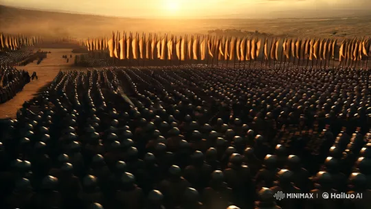 Vast Ancient Battlefield Captured by Moving Camera – AI Generated Video | Hailuo AI