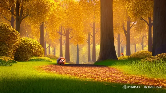 Fox on Bike Collides with Hedgehog in Forest – AI Generated Video | Hailuo AI