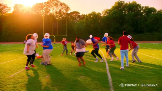 Energetic Football Game with Surprise Participant – AI Generated Video | Hailuo AI