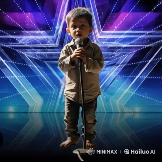 Young Child Prepares for First Stage Performance – AI Generated Video | Hailuo AI