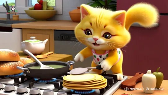 Whisking Whiskers: Cat Chef's Culinary Delight – AI Generated Video | Hailuo AI