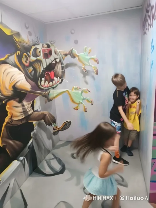Animated Chase Scene in a Vibrant Graffiti Room – AI Generated Video | Hailuo AI