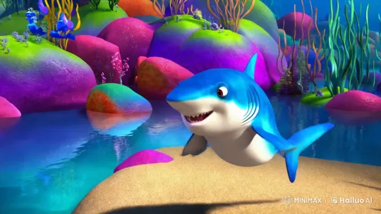 Grandpa Shark's Vibrant 3D Animated Underwater Dance – AI Generated Video | Hailuo AI