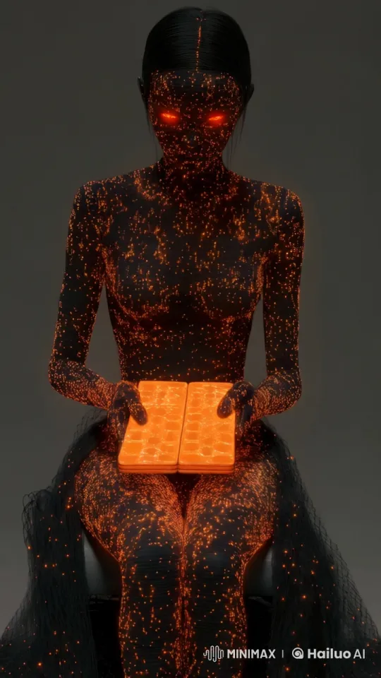 Futuristic Model in Luminous Orange-Toned Scene – AI Generated Video | Hailuo AI