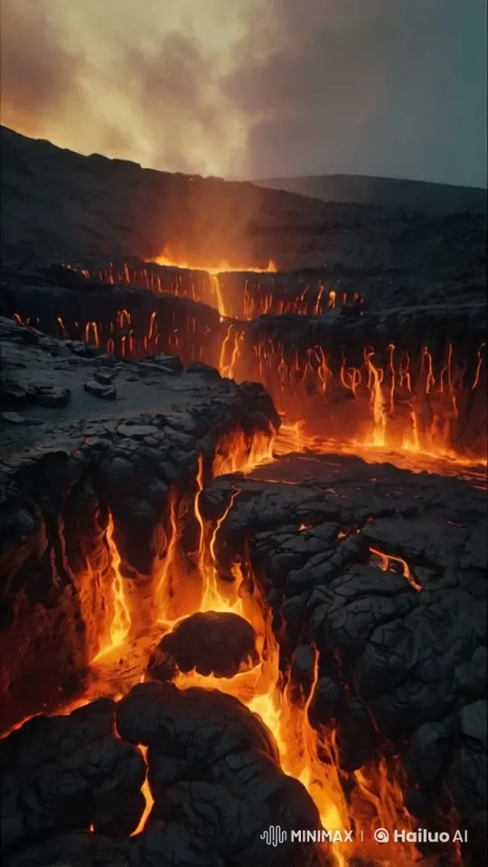 Volcanic Eruption: Fiery Lava and Dynamic Eruptions – AI Generated Video | Hailuo AI