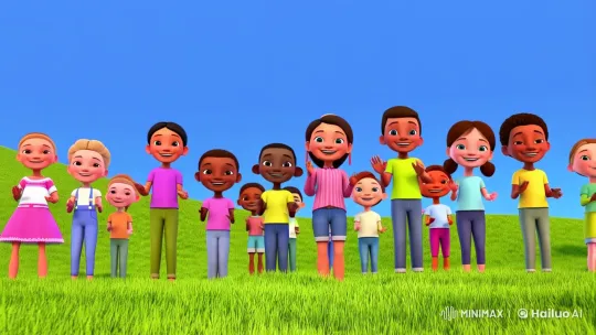 Diverse Children Play Shepherd in Whimsical Pastoral Scene – AI Generated Video | Hailuo AI