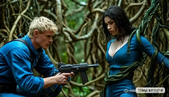 Young Man Rescues Captive Woman from Predatory Vines – AI Generated Video | Hailuo AI