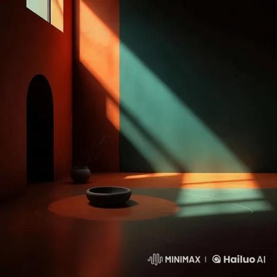 Tranquil Minimalist Room: Dance of Light and Shadow – AI Generated Video | Hailuo AI