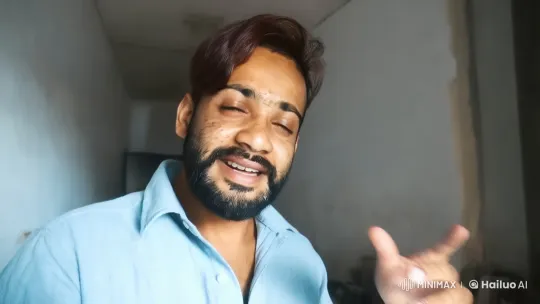 Man Expresses Affection with Playful Kisses – AI Generated Video | Hailuo AI