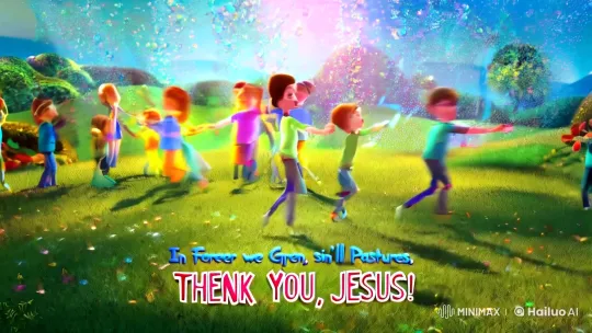 Joyful Celebration in Enchanted Green Pastures – AI Generated Video | Hailuo AI