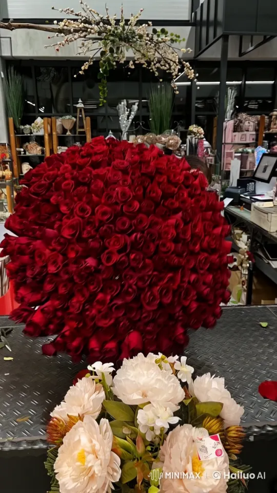 Bees Gracefully Interact with Roses in Flower Shop Setting – AI Generated Video | Hailuo AI