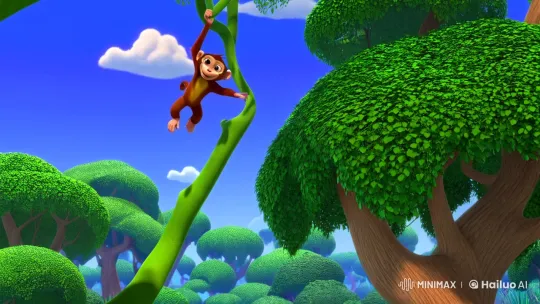 Monkey's Joyful Adventure in a Lush Jungle – AI Generated Video | Hailuo AI