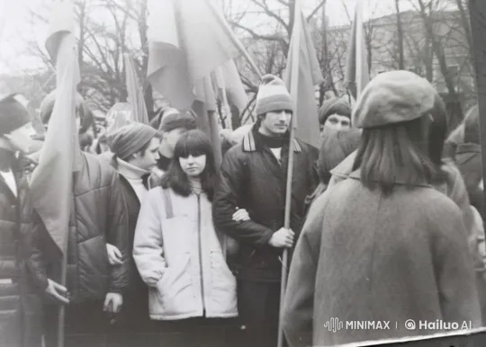 Outdoor Procession with Warmly Dressed Participants – AI Generated Video | Hailuo AI