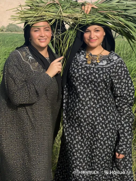 Traditional Attired Women Practicing Kung Fu in Green Field – AI Generated Video | Hailuo AI