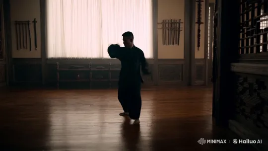 Aesthetic Mastery: Kung Fu Master's dojo sequence – AI Generated Video | Hailuo AI