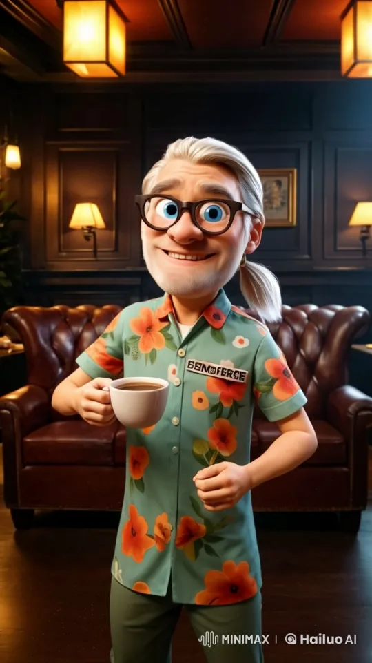 Live2D Animation: BMOFERCE Enjoying Tea on Sofa – AI Generated Video | Hailuo AI
