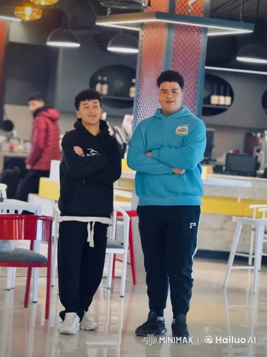 Animated Fight Scene in a Bright Café Setting – AI Generated Video | Hailuo AI