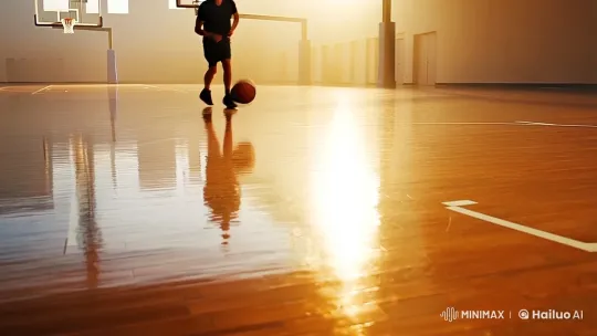 Basketball Court Aesthetic: Graceful Dribbling and Perfect Layup – AI Generated Video | Hailuo AI