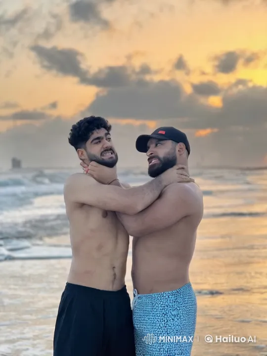 Two Men Play Guitars in Harmony on a Sunset Beach – AI Generated Video | Hailuo AI