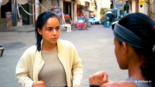 Urban Combat Scene: Two Women in High-Def Fight – AI Generated Video | Hailuo AI