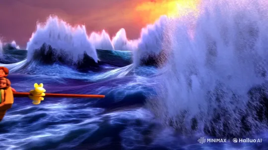 Jesus Calms the Storm: Children's Struggle and Divine Intervention – AI Generated Video | Hailuo AI