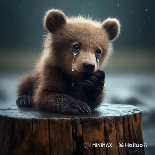 Emotional Bear Cub in Misty Forest – AI Generated Video | Hailuo AI