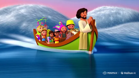 Animated Boat Ride Miraculously Calmed by Jesus – AI Generated Video | Hailuo AI