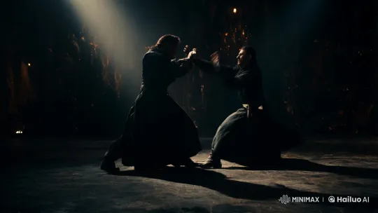 Aesthetic Fight Scene Captured with Intense Cinematography – AI Generated Video | Hailuo AI