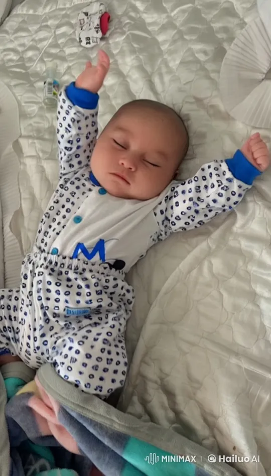 Animated Baby Dancing Joyfully on Patterned Bed – AI Generated Video | Hailuo AI