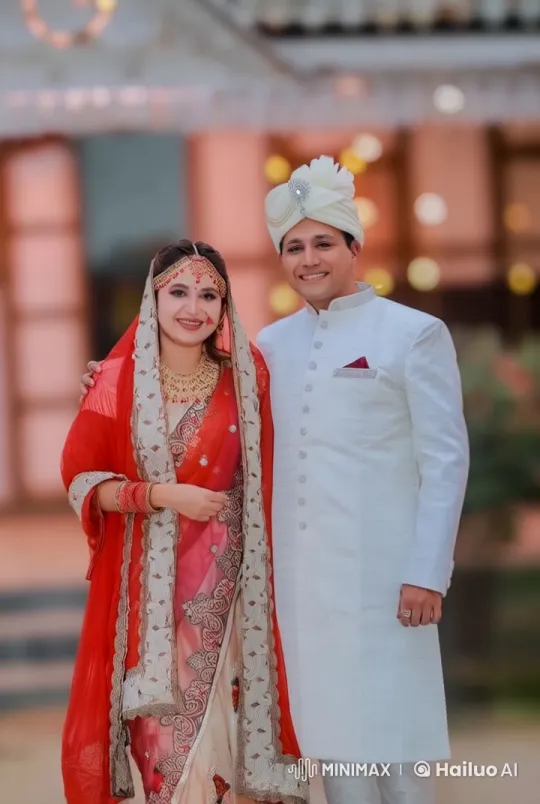 Indian Couple Celebrates Wedding with Guitar Music – AI Generated Video | Hailuo AI