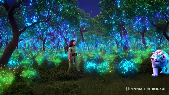 Enchanted Forest: Ranger and White Tiger in Ultra-HD Magic – AI Generated Video | Hailuo AI