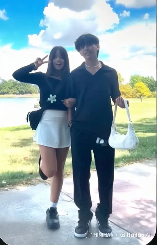 Young Couple's Synchronized Kung Fu in Park Setting – AI Generated Video | Hailuo AI