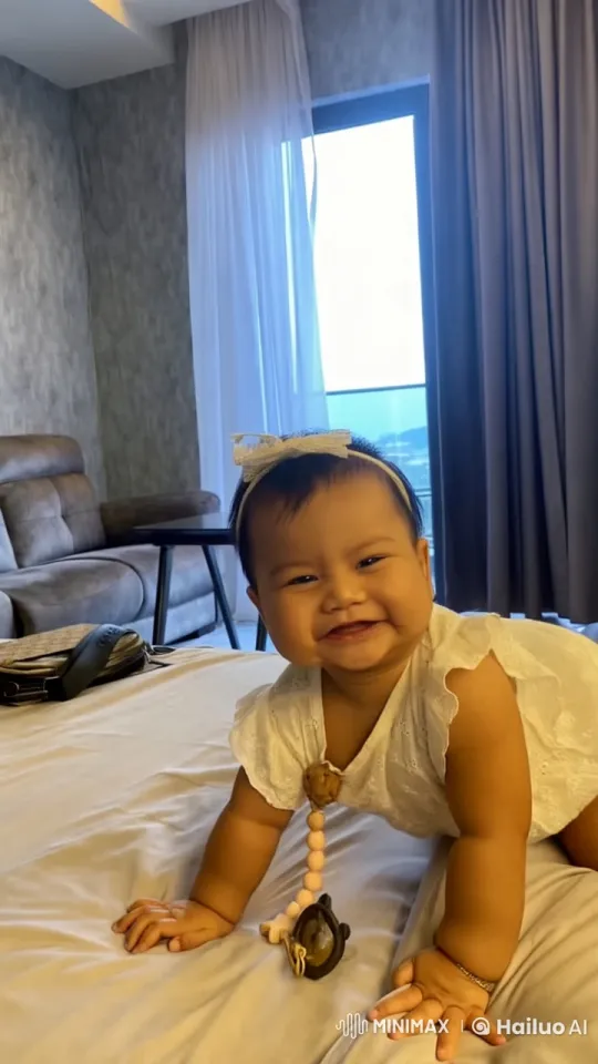 Baby Girl Joyfully Dancing in a Cozy Bedroom – AI Generated Video | Hailuo AI