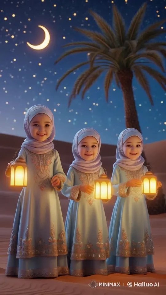 Children Recite Nate Under Desert Starlight – AI Generated Video | Hailuo AI