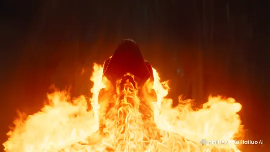 Transformation of a Figure into a Burning Skull – AI Generated Video | Hailuo AI